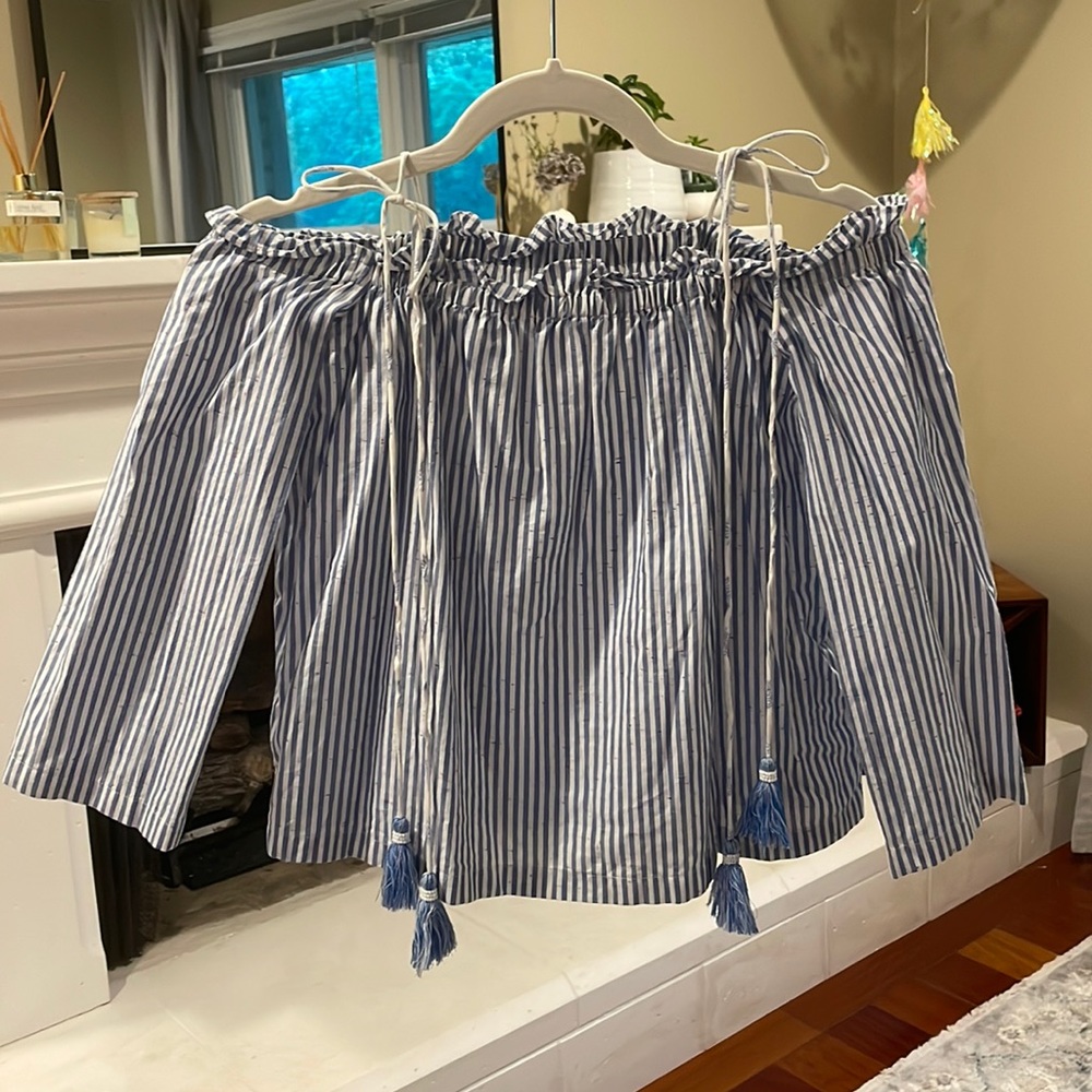 Club Monaco Off-The-Shoulder Cotton Top XS
